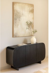 Komoda z drewna mango czarna Agathe 160x80 cm 1