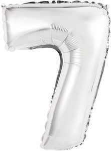 Balon foliowy "Cyfra 7", srebrna, 35cm p10 1
