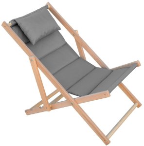 LEŻAK DREWNIANY CLASSIC SOFT Z ZAGŁÓWKIEM STALOWY 1