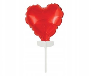 Balon foliowy samozamykający na patyku 8 cm Serce czerwone BS-4CRW 1