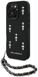 Etui Karl Lagerfeld Saffiano Crystals    w/Chain do iPhone 16 Pro czarny 1
