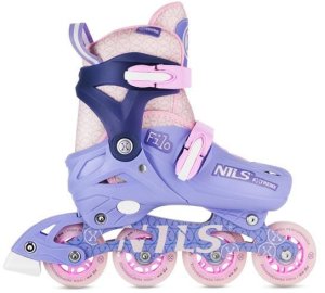 Rolki Nils Extreme NA13102 rekreacyjne regulowane fioletowe r. 26-29 2