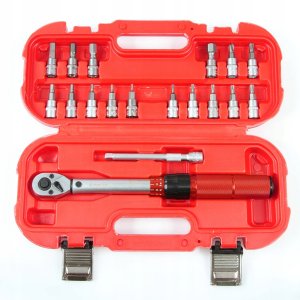 Mar-Pol KLUCZ DYNAMOMETRYCZNY Z NASADKAMI 1/4" 5-24Nm 2