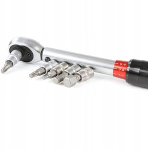 Mar-Pol KLUCZ DYNAMOMETRYCZNY Z NASADKAMI 1/4" 5-24Nm 10
