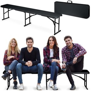 Ławka ogrodowa składana 180 cm Plonos czarna 1