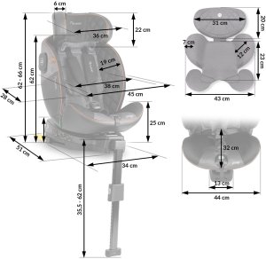 Fotelik samochodowy Nukido Fotelik samochodowy Prestige Line czarno-szary 0-36 kg ISOFIX 5