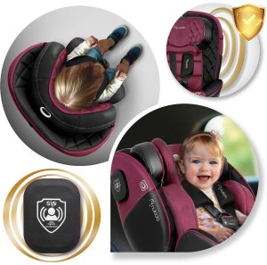 Fotelik samochodowy Nukido Fotelik samochodowy Prestige Line czarno-różowy 0-36 kg ISOFIX 12