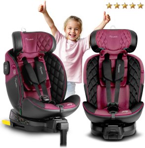 Fotelik samochodowy Nukido Fotelik samochodowy Prestige Line czarno-różowy 0-36 kg ISOFIX 14