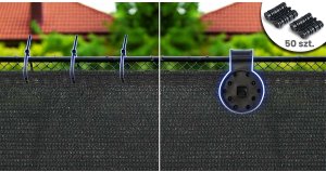 Siatka cieniująca 1,5x50m 110g/m2 + 50 zacisków szara 5