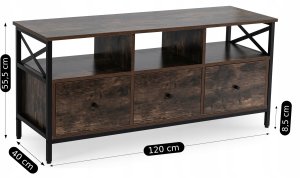 Szafka RTV pod Telewizor Rustykalna Industrialna Loft z Szufladami ZONE 9