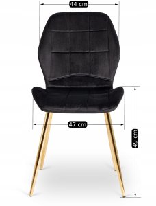 Zestaw Krzesło Tapicerowane Kuchenne Glamour Czarne Do Jadalni IRYS 4x 8