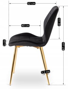 Zestaw Krzesło Tapicerowane Kuchenne Glamour Czarne Do Jadalni IRYS 4x 9