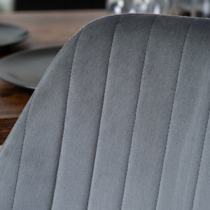 Mebel Elite Zestaw Krzesło Tapicerowane Welurowe Kuchenne Szare Do Jadalni LILAC 4x 5