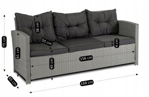 Mebel Elite Zestaw Mebli Ogrodowych Technorattan Sofa Na Taras Ogród Komplet COLORADO 13