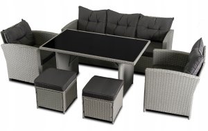 Mebel Elite Zestaw Mebli Ogrodowych Technorattan Sofa Na Taras Ogród Komplet COLORADO 9