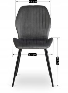 Zestaw Stół Rozkładany Kuchenny Krzesło Komplet Tapicerowane Szare 4x 15