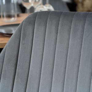 Zestaw Stół Rozkładany Kuchenny Krzesło Komplet Tapicerowane Szare 4x 6