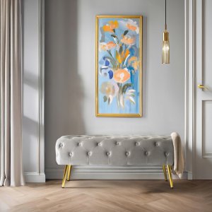 Ławka Siedzisko Ławeczka Do Przedpokoju Sypialni Welurowa Szara VERA Pufa 3