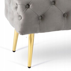 Ławka Siedzisko Ławeczka Do Przedpokoju Sypialni Welurowa Szara VERA Pufa 7