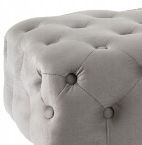 Ławka Siedzisko Ławeczka Do Przedpokoju Sypialni Welurowa Szara VERA Pufa 8