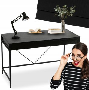 Biurko Loft Industrialne Biurowe Gabinetowe Prostokątne Czarne ALLY 1