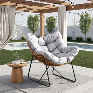 Fotel Leżak Ogrodowy Leżanka Do Salonu Na Taras FIN Szary 2