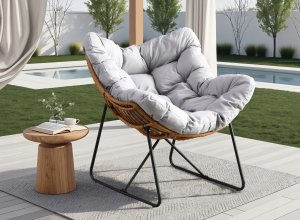 Fotel Leżak Ogrodowy Leżanka Do Salonu Na Taras FIN Szary 3