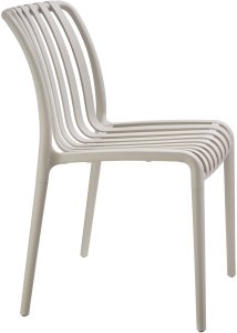 Krzesła ogrodowe Alcudia, odporne na warunki atmosferyczne, sztaplowane - taupe, Zestaw 2 sztuk 4