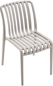 Krzesła ogrodowe Alcudia, odporne na warunki atmosferyczne, sztaplowane - taupe, Zestaw 2 sztuk 5