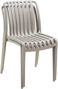 Krzesła ogrodowe Alcudia, odporne na warunki atmosferyczne, sztaplowane - taupe, Zestaw 2 sztuk 6