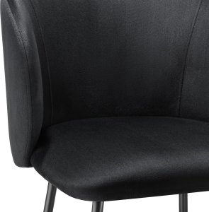 Krzesło barowe Luana, z oparciem, wygląd aksamitu - czarny/czarny, Zestaw 2 sztuk 10