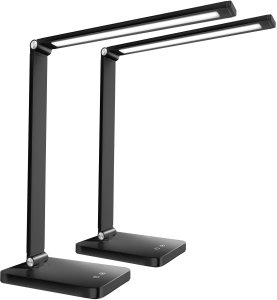 Lampa biurkowa Novaly, LED, ściemniana, składana, 5W - czarny, Zestaw 2 sztuk 1