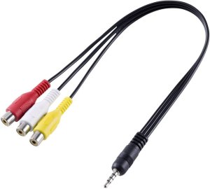 SpeaKa Professional SP-8433716 AV Audio, Video Adapter [1x Jackstik 3,5 mm - 3x Cinch-bøsning] Sort 1