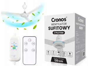 Wentylator sufitowy Cronos FC11-90 90cm Biały + pilot 2