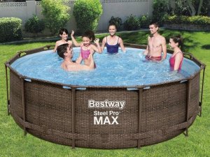 Basen stelażowy 366x100 Steel Pro Max Rattan Bestway 16609 stelaż + niecka 2