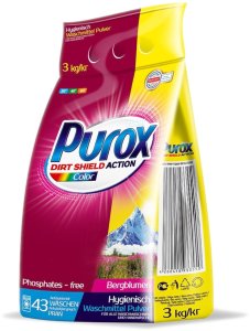 Proszek do prania PUROX Color do koloru 43 prania 3kg 1