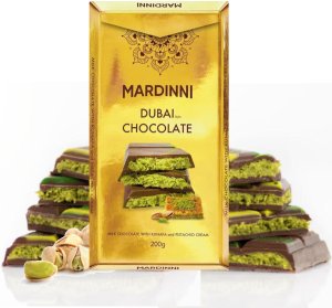 Czekolada Mleczna Dubajska z masą pistacjową MARDINNI 200g 1