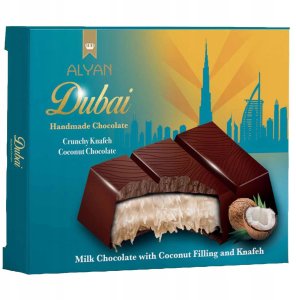 Czekolada dubajska ALYAN Dubai Mleczna z nadzieniem kokosowym 100g 1