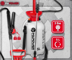 OPRYSKIWACZ RĘCZNY CIŚNIENIOWY OGRODOWY 5 L 3 BAR MOCNY MAPOWER 12
