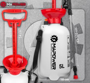 OPRYSKIWACZ RĘCZNY CIŚNIENIOWY OGRODOWY 5 L 3 BAR MOCNY MAPOWER 13