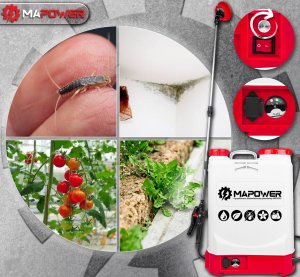 MaPower OPRYSKIWACZ AKUMULATOROWY PLECAKOWY CIŚNIENIOWY OGRODOWY 16L 5.5BAR MAPOWER 4