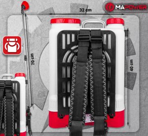 MaPower OPRYSKIWACZ AKUMULATOROWY PLECAKOWY CIŚNIENIOWY OGRODOWY 16L 5.5BAR MAPOWER 8