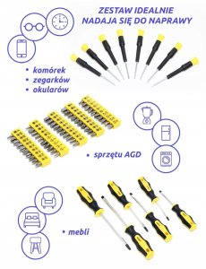 Zestaw śrubokrętów wkrętaków i bitów z magnesem 65el. 6