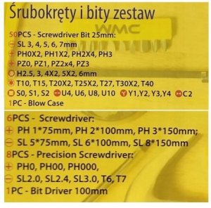 Zestaw śrubokrętów wkrętaków i bitów z magnesem 65el. 9