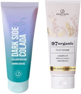 7suns Dark Side Colada Kolagenowy Koktajl Opalający 100ml + Krem Do Rąk 75ml Gratis 1