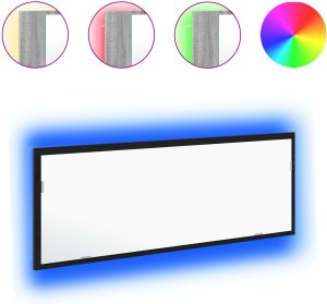 vidaXL Lustro LED do łazienki Czarny Dąb 100x8,5x37 cm Z drewna inżynieryjnego 3