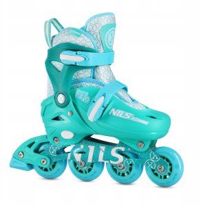 Rolki Nils Extreme NA13102 rekreacyjne regulowane turkusowe r. 30-33 2