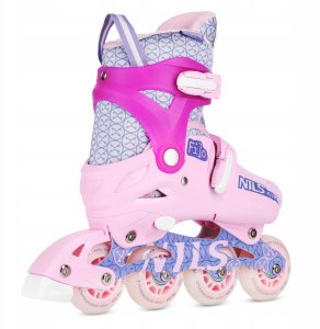 Rolki Nils Extreme NA13102 rekreacyjne regulowane różowe r. 26-29 4