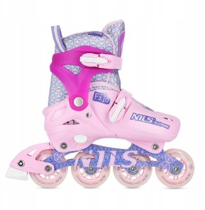 Rolki Nils Extreme NA13102 rekreacyjne regulowane różowe r. 30-33 3