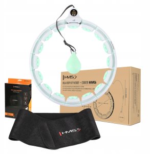 ZESTAW HULA HOP HHW06 GREEN Z PIŁKĄ GRAWITACYJNĄ I LICZNIKIEM HMS + PAS BR163 BLACK 1